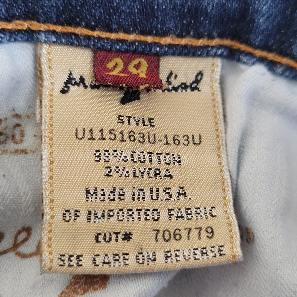 ๐7 For All Mankind Jeans Womens 29 Indigo Wash Fading DOJO Flareโ Bootcut USA - Picture 8 of 16